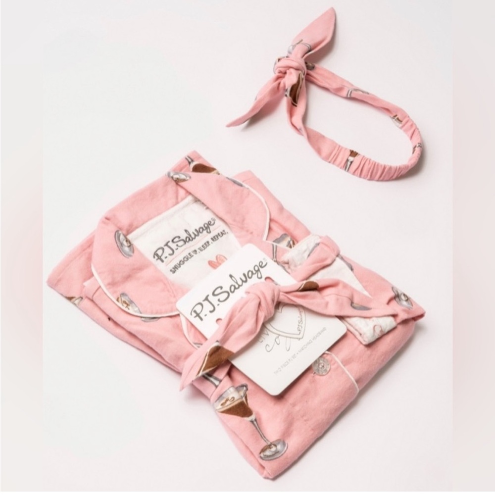 Matching Espresso Martini PJ Set With Headband - PJ Salvage Size L